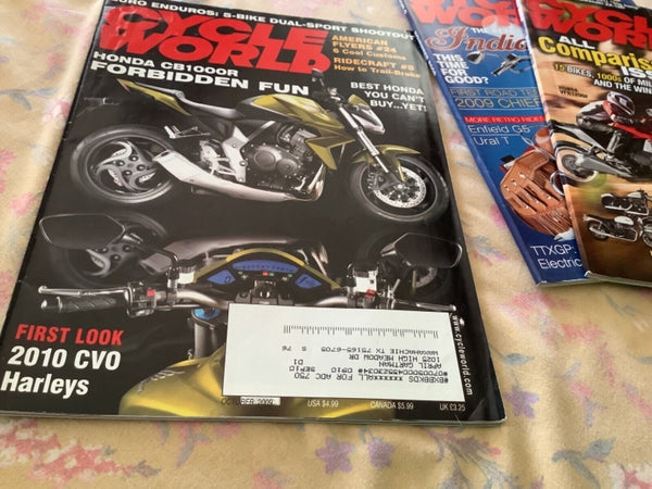 Cycle World Magazine 2009 2010 lot 7 Harley Indian Barracuda