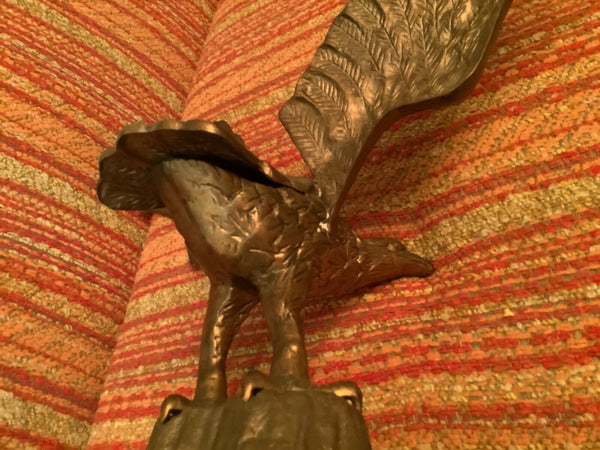VtG LARGE Cast Brass Eagle Rock Mid Century Modern Americana sculpture