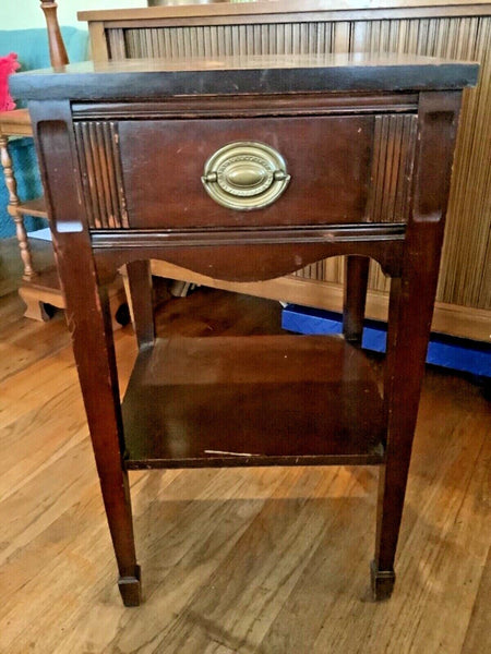 Vintage antique Nightstand Side end Table Wood wooden drawer Duncan Phyfe