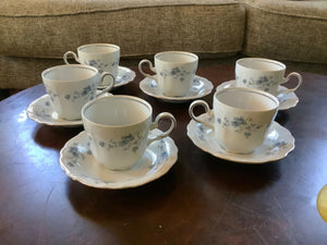 Johann Haviland Blue Garland Traditions Fine China Tea Cup & Saucer Set of 6