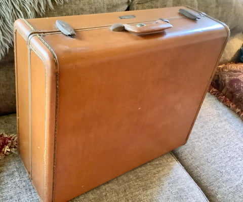 Vintage Schwayder Bros Samsonite Brown red Suitcase luggage Trunk