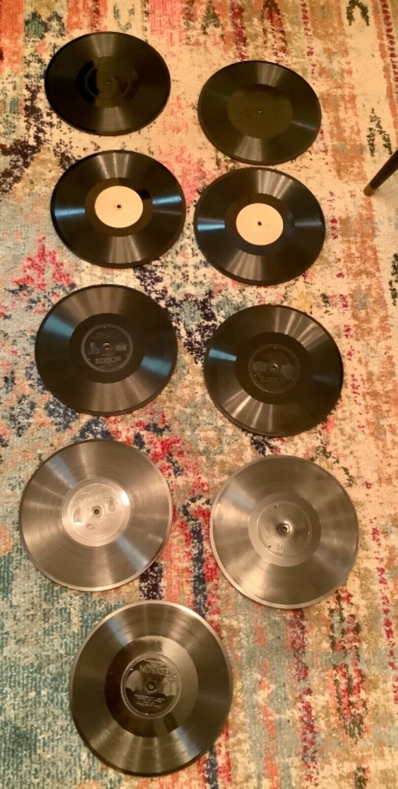 Vtg lot 9 Thomas Edison Diamond Disc records  thick 78