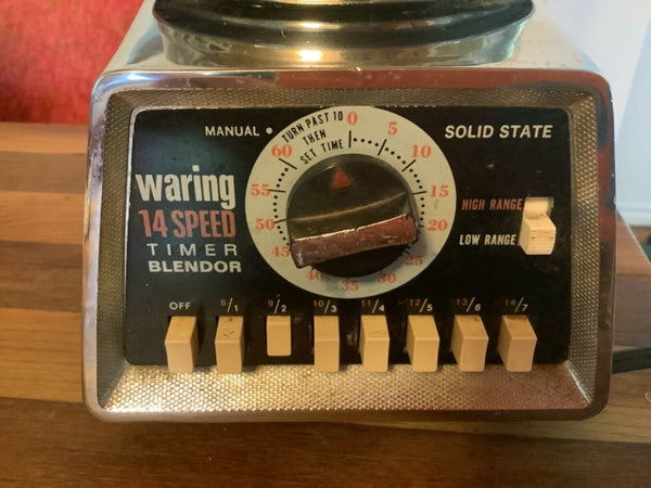 Waring 14 Speed blender. Model # 1153 Solid Metal Chrome Vintage beehive