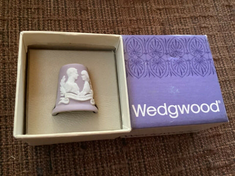 Wedgwood Lilac Jasperware Charles and Diana Thimble Royal Wedding 1981