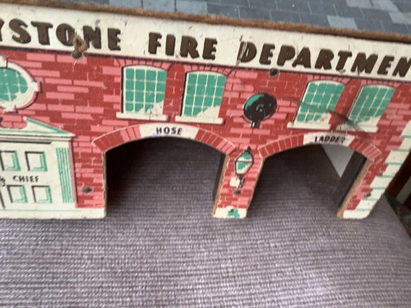 Keystone Fire Department Station Playset Building Vintage 40s 50s