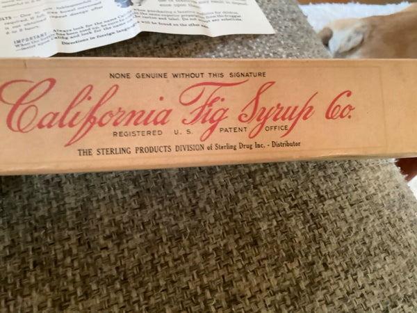 VINTAGE antique 1800s CALIFORNIA FIG CALIFIG SYRUP BOTTLE full in box