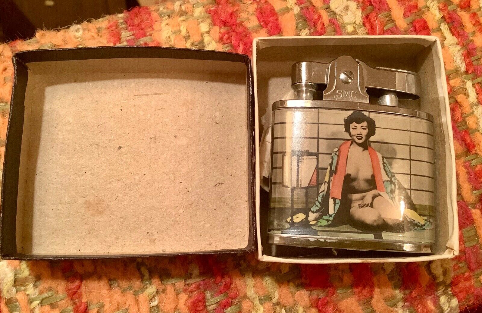 Vintage SMC cigarette Lighter Pin Up Girl Japan nude woman lady