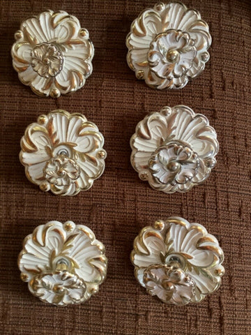 Vtg Drawer furniture  Pulls Hardware Knobs Backplates Set French Provincial