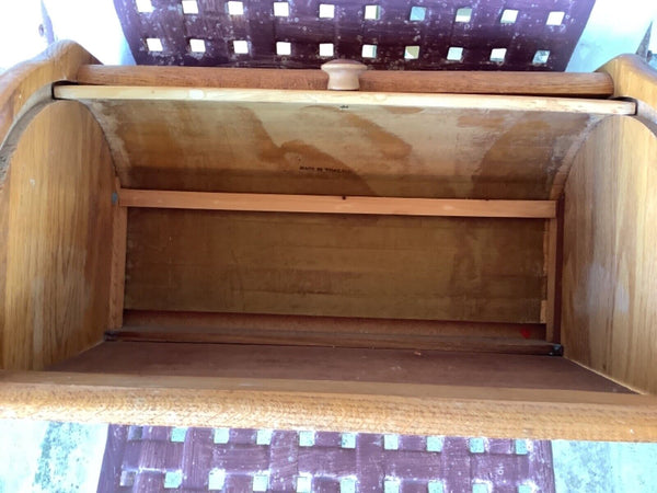 Vintage wood Wooden Roll Top Bread Box Accordion breadbox