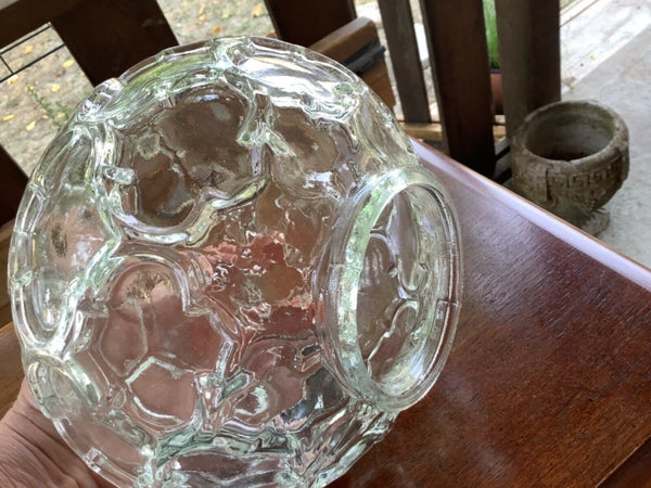 VTG MCM Textured Glass Light Shade Globe for Swag Lamp Ceiling Fixture