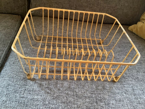 Vtg Mid Century  Dish Strainer drainer Drying Rack Rubber Coated Rubbermaid