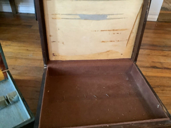 Vintage pair Silverware Flatware Storage Chest Wood Case box wood