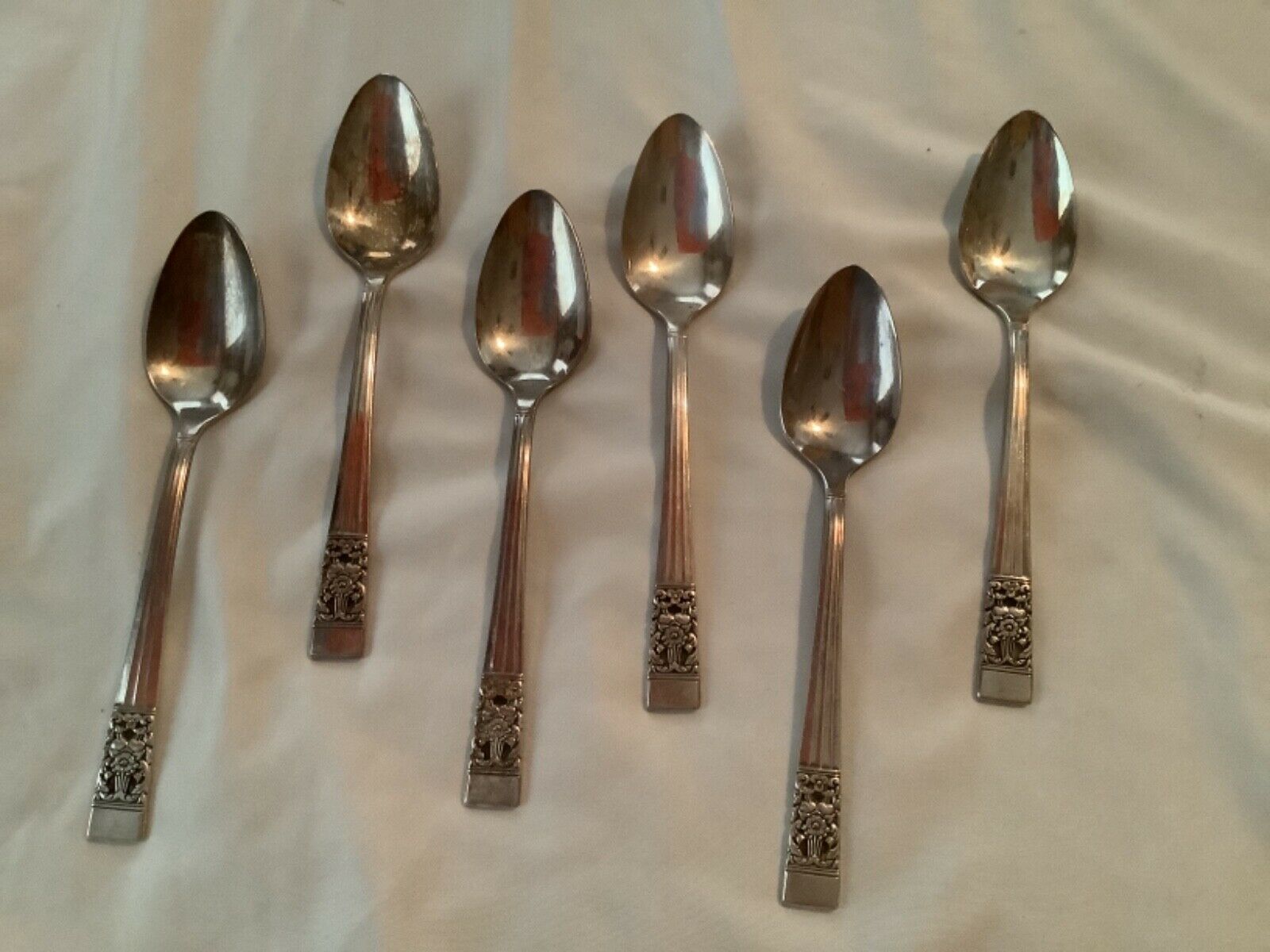 Set 6 table spoons Oneida Community CORONATION Silver Plate Silverware flatware