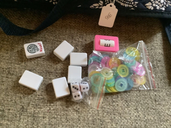 Chinese Mahjong Set game Tiles Majiang Mah-Jongg in Bag