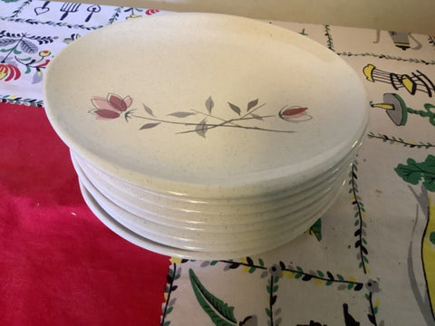 Vintage lot 8  Franciscan Earthenware Duet Rose Bread Dessert  Plate 6 1/2