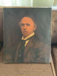 Vintage man suit tie Oil Painting Portrait Antique canvas