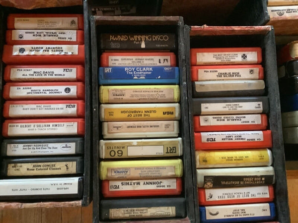 Lot of 130 8-Track Tapes cartridges Multiple Genre Country disco soul