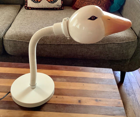 Vintage Mid Century modern Duck Goose Head Desk table nightstand Lamp gooseneck