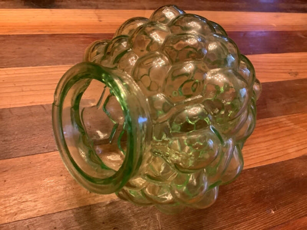 Vintage Art glass Grape Bunch bubble Globe Light Green shade light fixture lamp