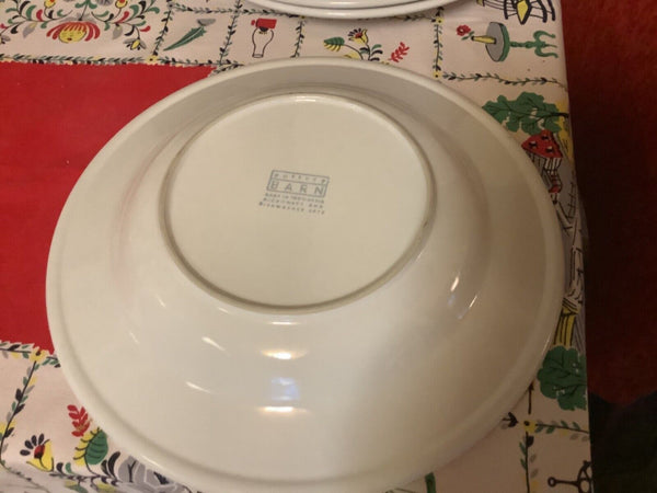 6 POTTERY BARN White Rimmed Pasta Bowls plates Sausalito