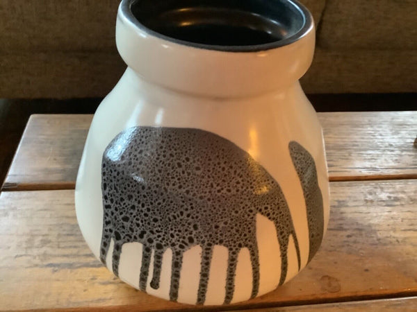 Mid-Century Modern Lapid Israel Art Pottery Ceramic Splat Lava Vase abstract