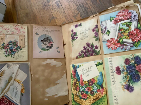 Vtg 1950’s Greeting Cards and letters Scrapbook Texas