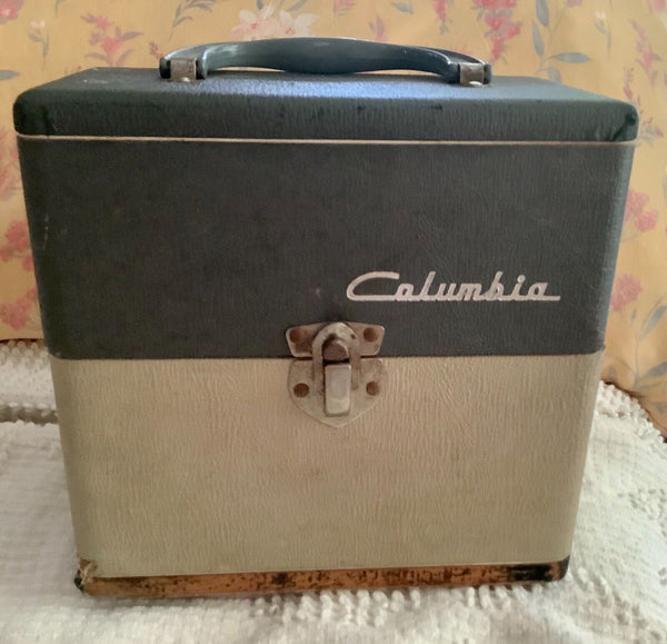 Vintage RARE COLUMBIA 45 RPM Record vinyl lp Case storage holder tote