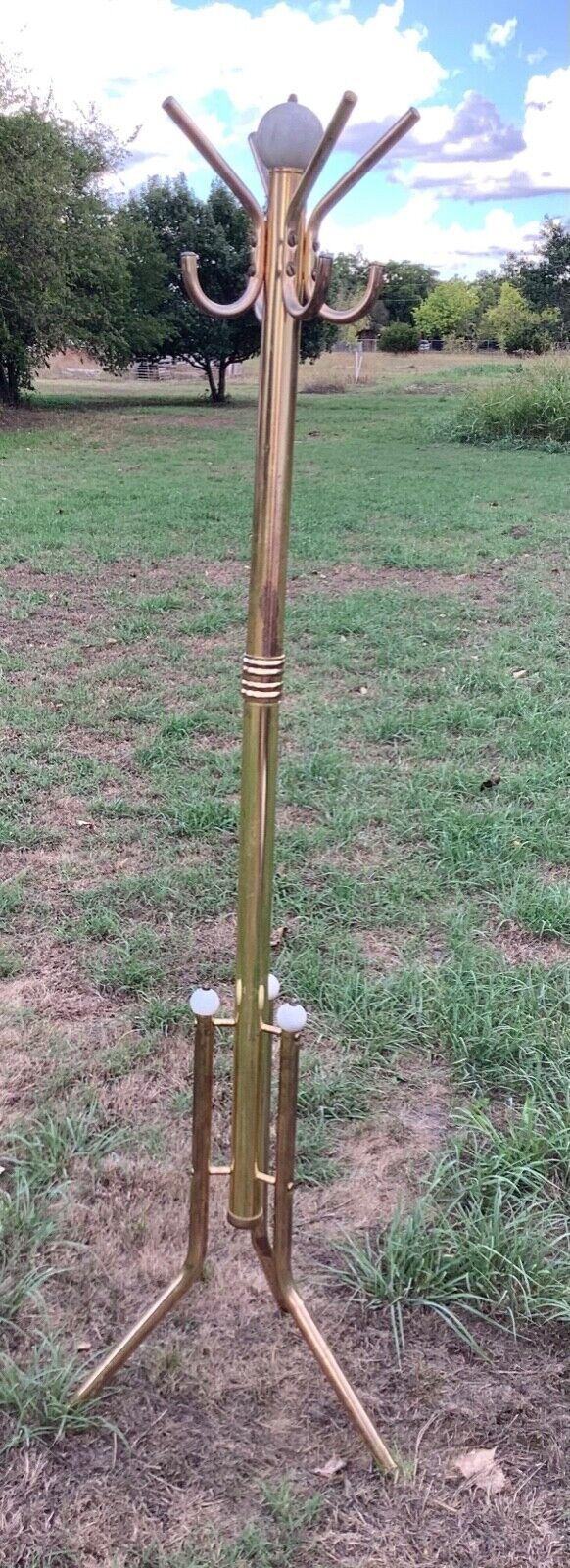 Salvaged Brass Coat and Hat Rack