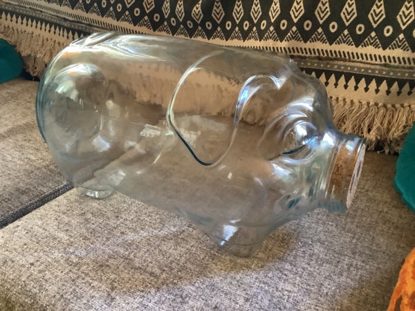 This Little Piggy Went To The Market Libbey Glass Giant Pig Jar bank bottle