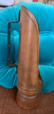Copper Candle Holder Hanging Wall Sconce Colonial Style Wood Base Taper Votive