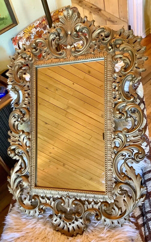 Vintage Burwood Mirror 505 Gold Ornate Regal Filigree Flow Frame 1974 retro