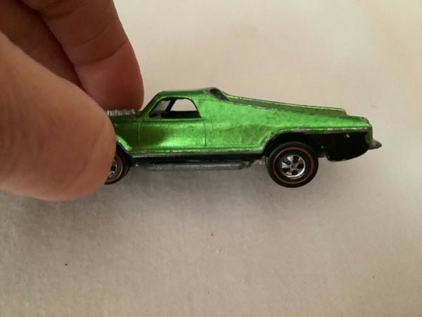 Vtg 1969 Hot Wheels car El Camino Redline Seasider - Green (W)