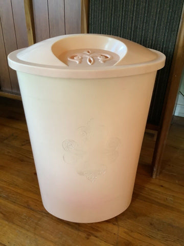 Vtg Festival Laundry Clothes Hamper Basket Pink Mid century modern retro USA