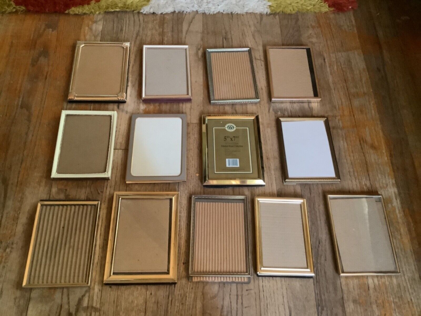 13 Lot Vintage easel wall Picture Photo Frames Brass Metal 5x7