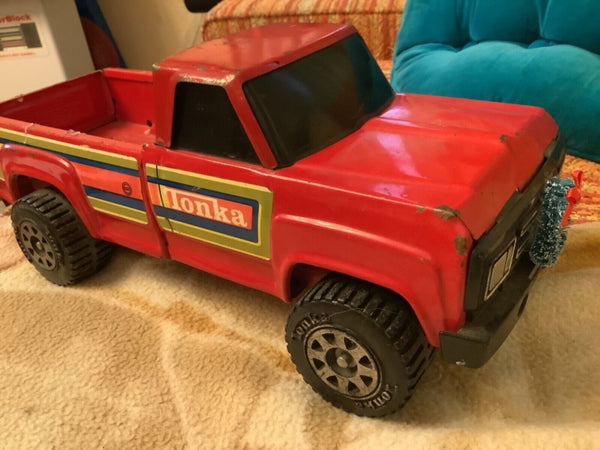 Tonka Pickup Truck Vintage striped red