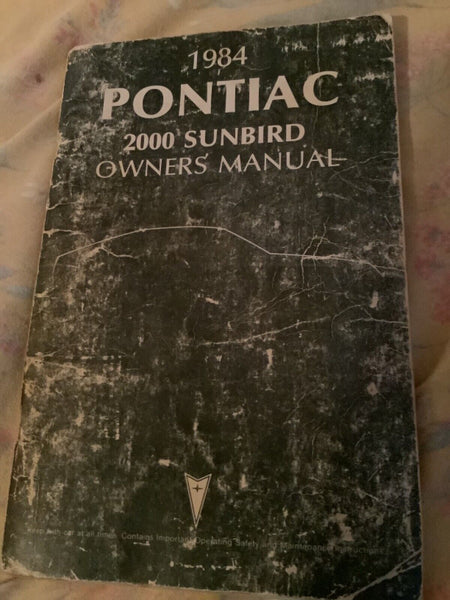 Vtg 1984 Pontiac 2000 Sunbird Owners Manual