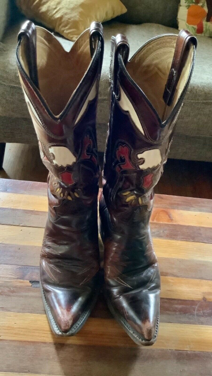 Vintage Eagle Cowboy Boots Circa 60’s 70’s Sz 7D USA Texas Made - Inlay