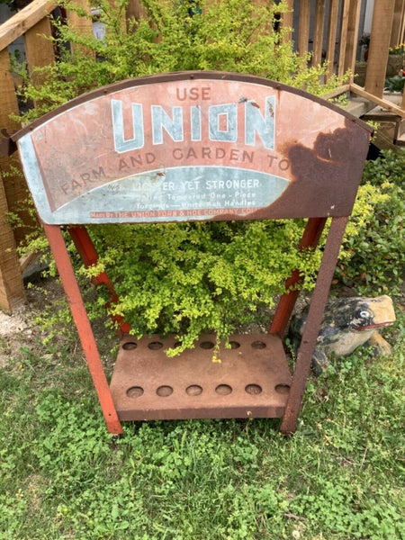 Vintage Union Farm And Garden Tool Display Rack Tools Hardware Store