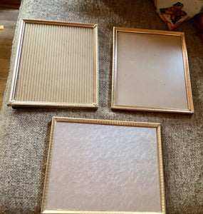 Vintage Picture Frames Set lot of 3 Ornate Silver Gold 8x10 wall or flap