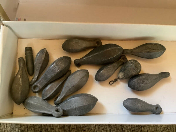 VINTAGE LOT 15 LEAD fishing  SINKERS/WEIGHTS,