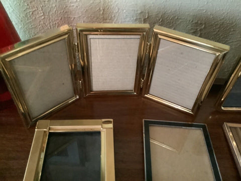 Lot Vintage Picture Photo Frames Brass gold tone Metal hinged 4x6