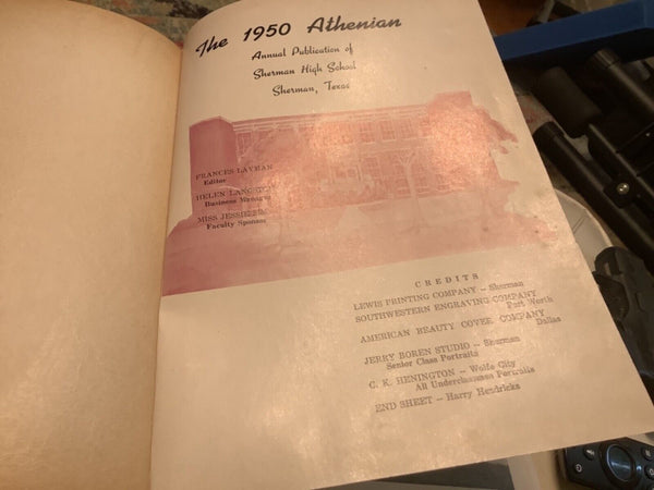 1950 SHERMAN HIGH SCHOOL YEARBOOK Annual TEXAS  THE ATHENIAN Bearcat