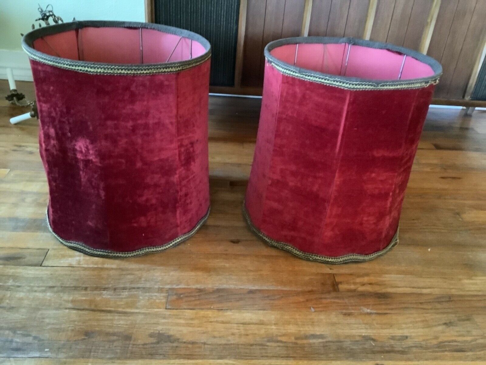 Pair of red vintage table lamps