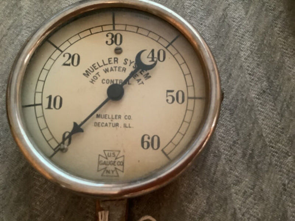 Vintage USG Mueller System Hot Water Heat Control gauge