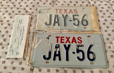 Vtg 1988 Texas license plates NOS PAIR JAY 56