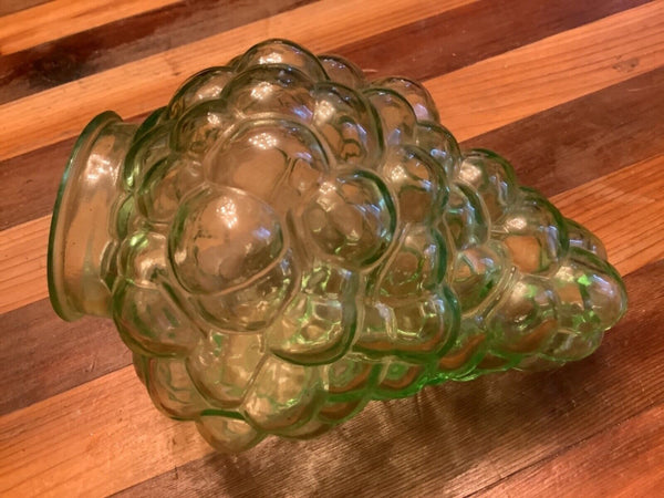 Vintage Art glass Grape Bunch bubble Globe Light Green shade light fixture lamp