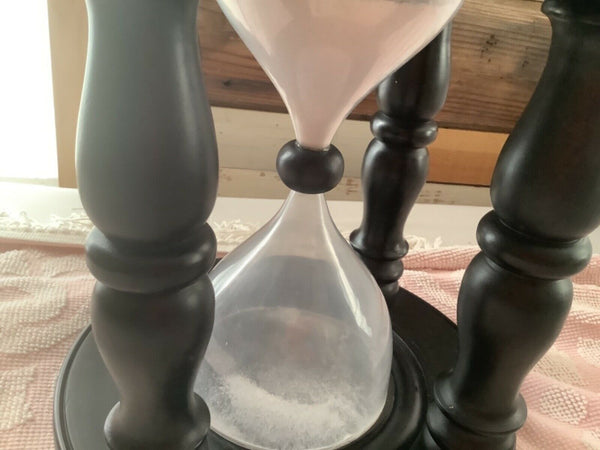 vintage large hour glass hourglass sand timer wood gothic mid century