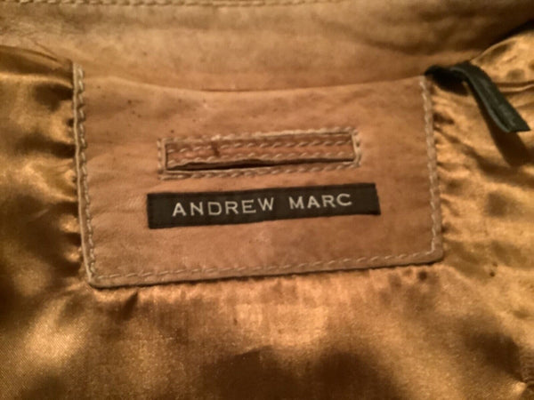 Mens ANDREW MARC Leather Camel Beige Cafe Jacket XXL