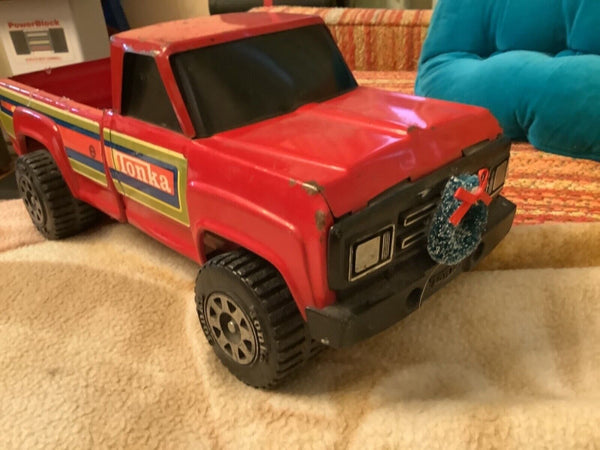 Tonka Pickup Truck Vintage striped red