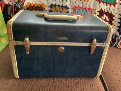 Vtg 1950s Samsonite Schwayder TRAIN CASE Luggage suitcase makeup mid Century mcm